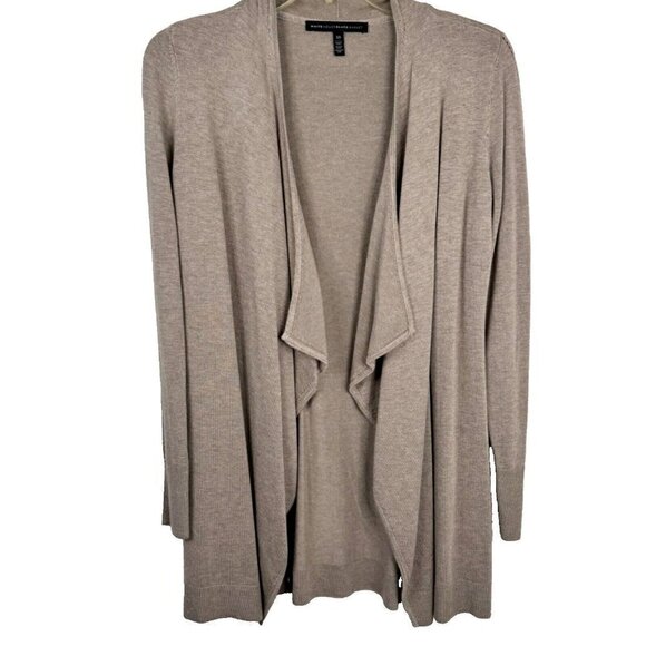 White House Black Market Beige Tan Open Front Long Sleeve Cardigan Women XS EUC - Picture 1 of 9